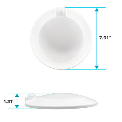 Luxrite 4 Inch LED Motion Sensor Ceiling Light 120V 3 Color Selectable 3000K-5000K 30S Timeout 10W 600 Lumens Wet Rated -  LR23834-1PK