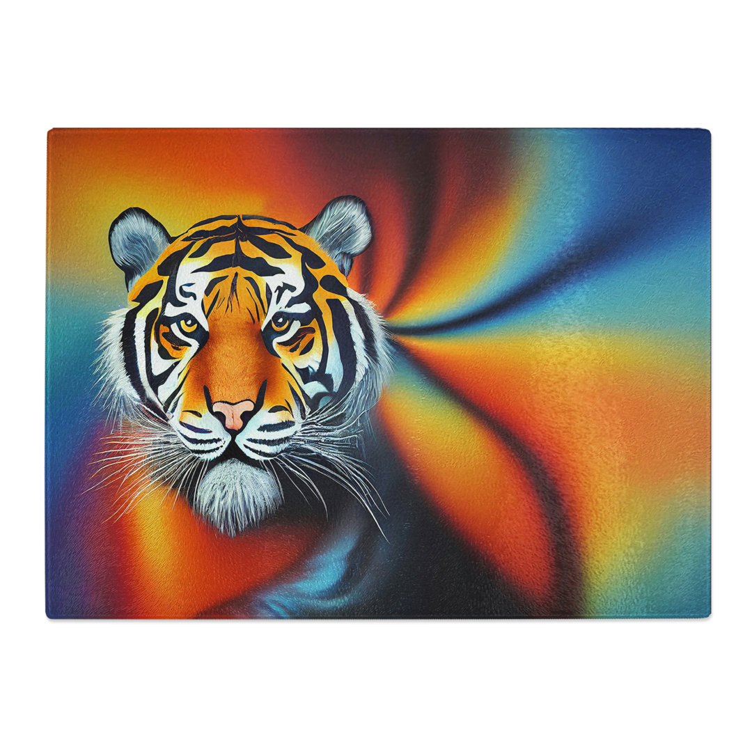 Modern Tiger  Glass Chopping Board