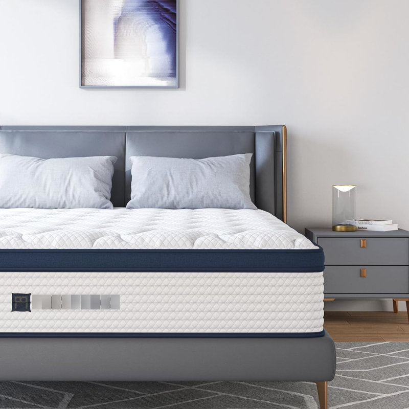 Matelas Queen Size de 25 cm en mousse à mémoire de forme, fermeté moyenne, rafraîchissant, avec fibres de coton pour un confort optimal et un soutien des bords. Fabriqué sans fibre de verre. Parfait pour un sommeil réparateur et une meilleure mobilité.