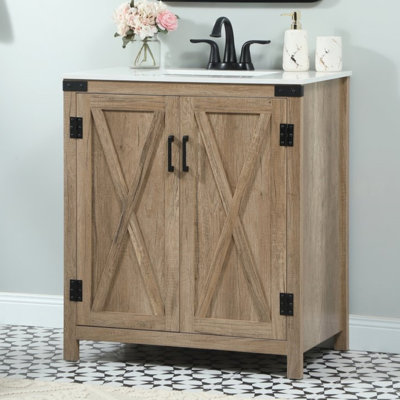 Slayton 30'' Single Bathroom Vanity with Engineered Marble Top