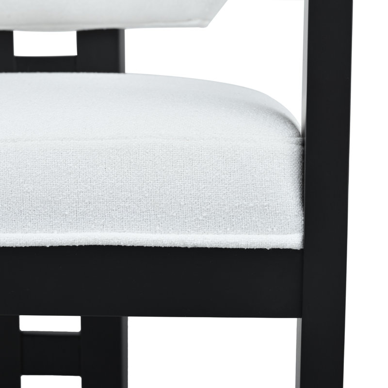 Chaises de salle à manger rembourrées Chuang, Noir / blanc, 4