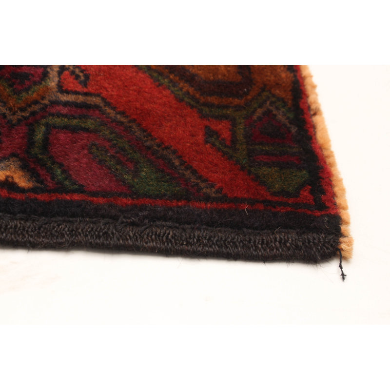 Tapis unique en laine noué à la main beige Baluch 3 pi 8 po x 6 pi 7 po