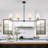 4-Light 47.63 inch Dimmable Modern Linear Kitchen Island Chandelier With Cone Fabric Shades -1636739770
