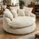 Fluffy Oversized Round Sofa Bed with Polyester Foam, Ideal for Living Room, Relaxation, and Projection Room Comfort.