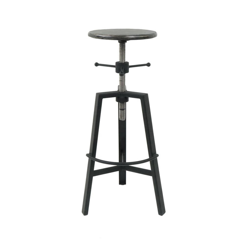 Hacienda Swivel Adjustable Height Counter Stool with Metal Frame, Black