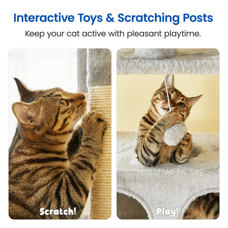 Amariani 74.8'' H Cat Tree, Light Gray