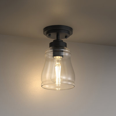 Mini plafonnier semi-encastré noir avec motif étagé