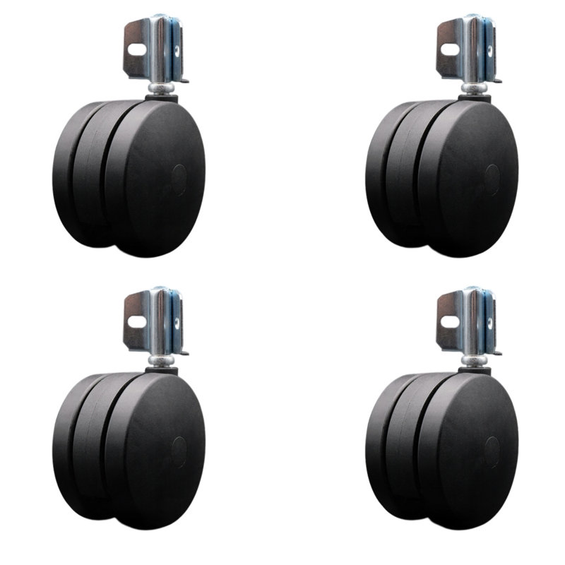 4 Inch Extra Large Heavy Duty Twin Wheel Caster Corner Mounting Bracket Set of 4