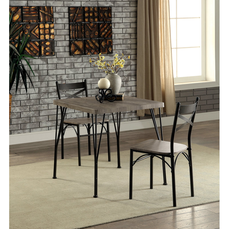 Mitzi 2 - Person Dining Set, Natural/Dark Bronze