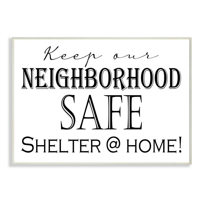 «Shelter at Home», reproduction d'art textuel, Plaque murale, H 13 po x l 19 po