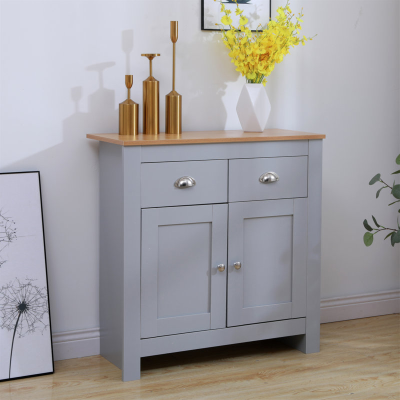 Lam 79cm Sideboard, Grey/Oak