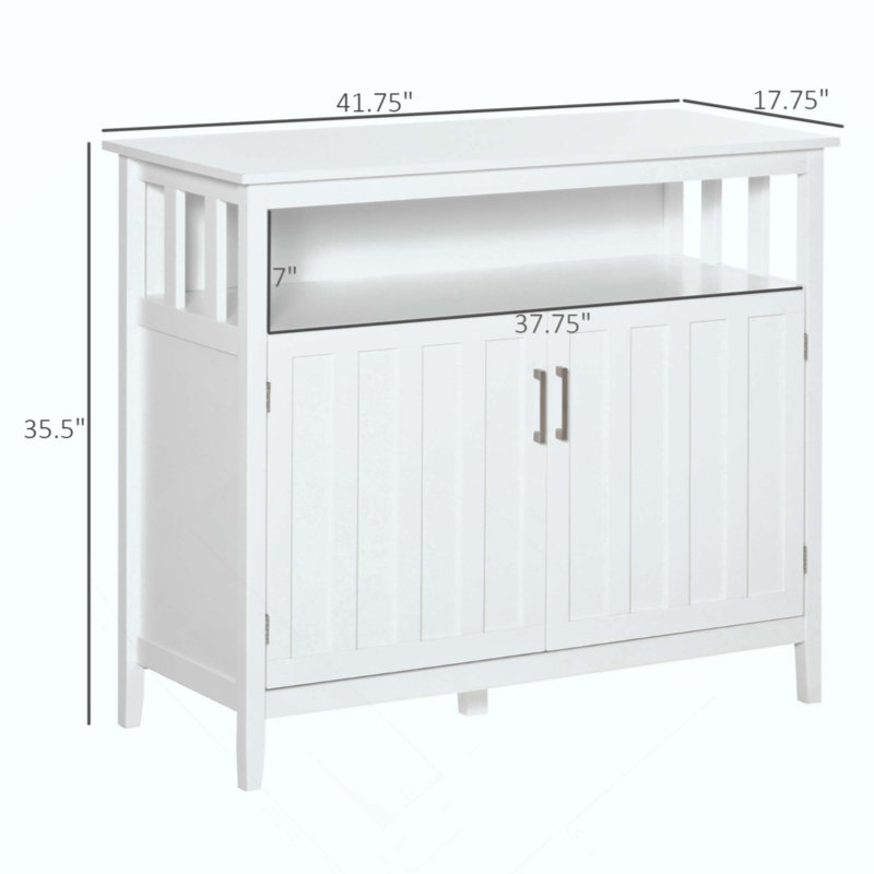 Buffet de cuisine, buffet avec 2 portes et tablettes réglables pour la salle à manger