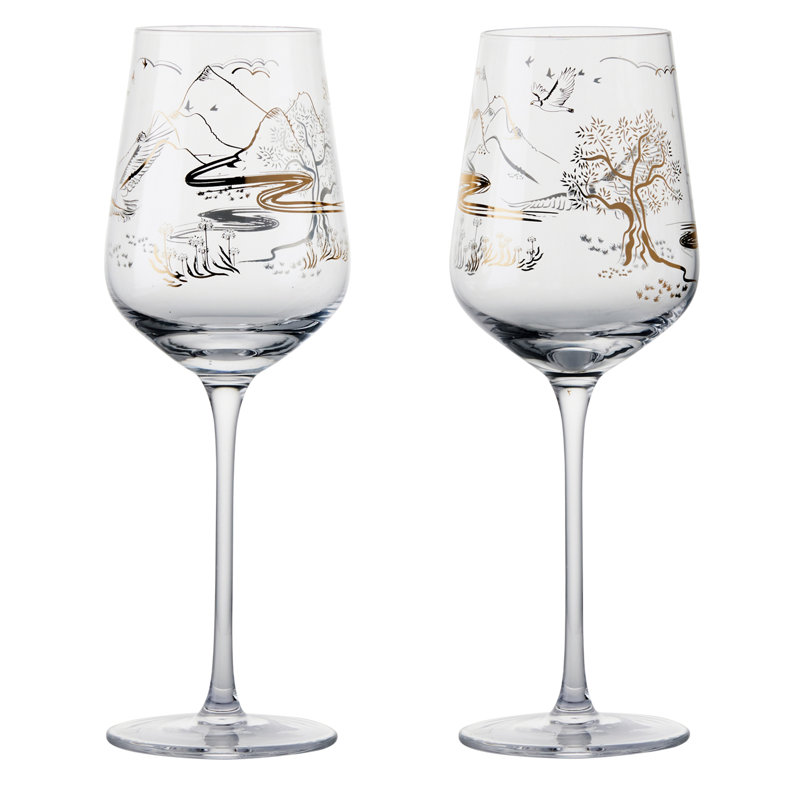 Skye 15.25oz. Glass Wine Glass Stemware Set