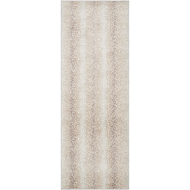 Tapis chameau / gris clair Angelick, Tapis de couloir 2 pi 7 po x 7 pi 3 po