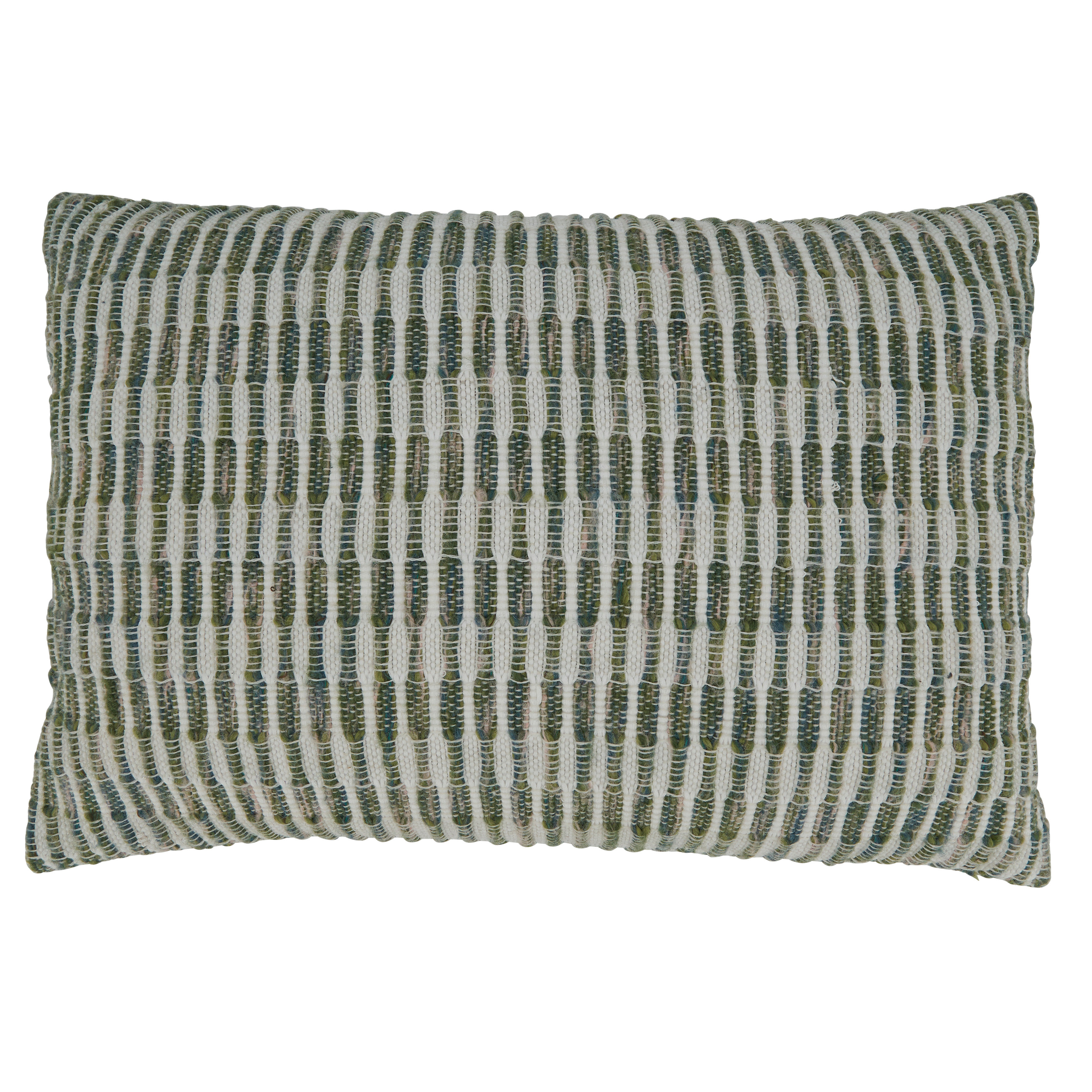 SARO LIFESTYLE Laelia Collection Housse de Coussin tissée Vert 40,6 x 61 cm