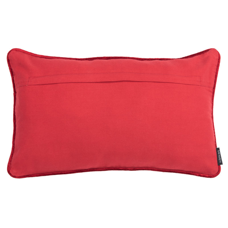 White Embroidered Rectangular Snowflake Throw Pillow