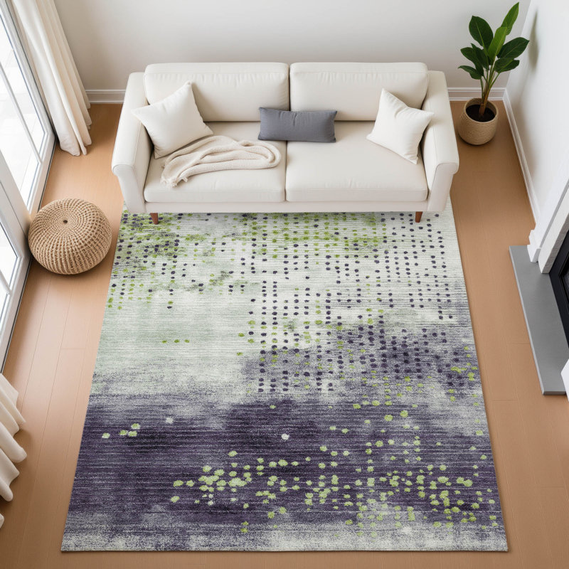 Tapis géométrique de qualité supérieure lavable à la machine, Rectangle 2 pi 6 po x 3 pi 10 po