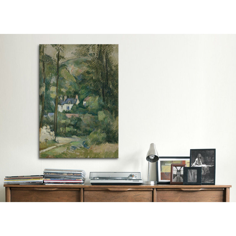 «Maisons Dans La Verdure 1881» par Paul Cezanne, reproduction d'art sur toile, H 18 po x l 12 po x P 1,5 po, Toile tendue