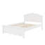 Lit plateforme double en bois avec tête de lit
