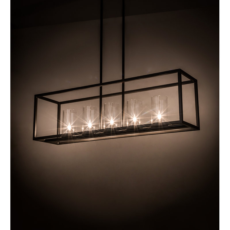 Affinity 60"W Kitchen Island Pendant, 14" H x 48" W x 12" D, 5 Lights