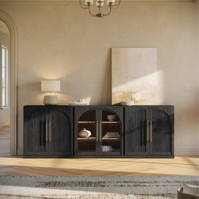 3-Piece Modular Sideboard Buffet Set - C+2B - Ebony