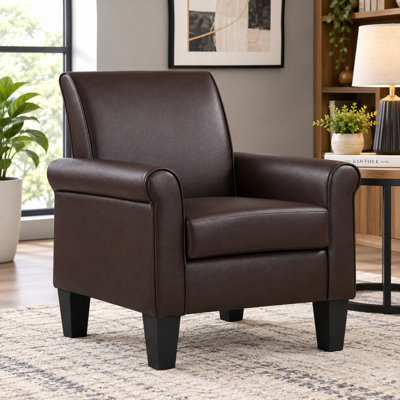 Alrun Upholstered 29" Wide Faux Leather Armchair