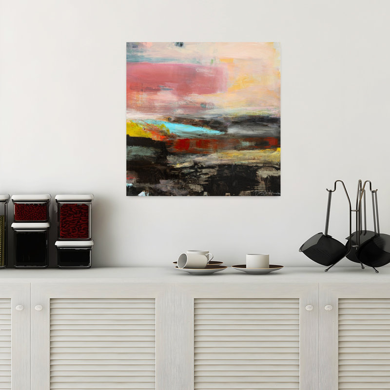 Strata, paysage contemporain contemporain, art abstrait, H 18 po x l 18 po