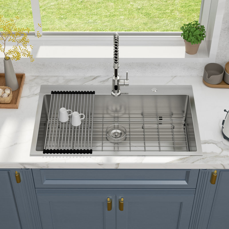 33x22 Inch Kitchen Sinks Drop In Stainless Steel 16 Gauge Single Bowl Kitchen Sink
