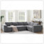 Canapé modulaire de style minimaliste de 129,5 po, ensemble de canapé en chenille infroissable à 6 places assises, ensemble de 2 canapés en nuage en forme de L pour le salon, aucun assemblage requis,-528583239