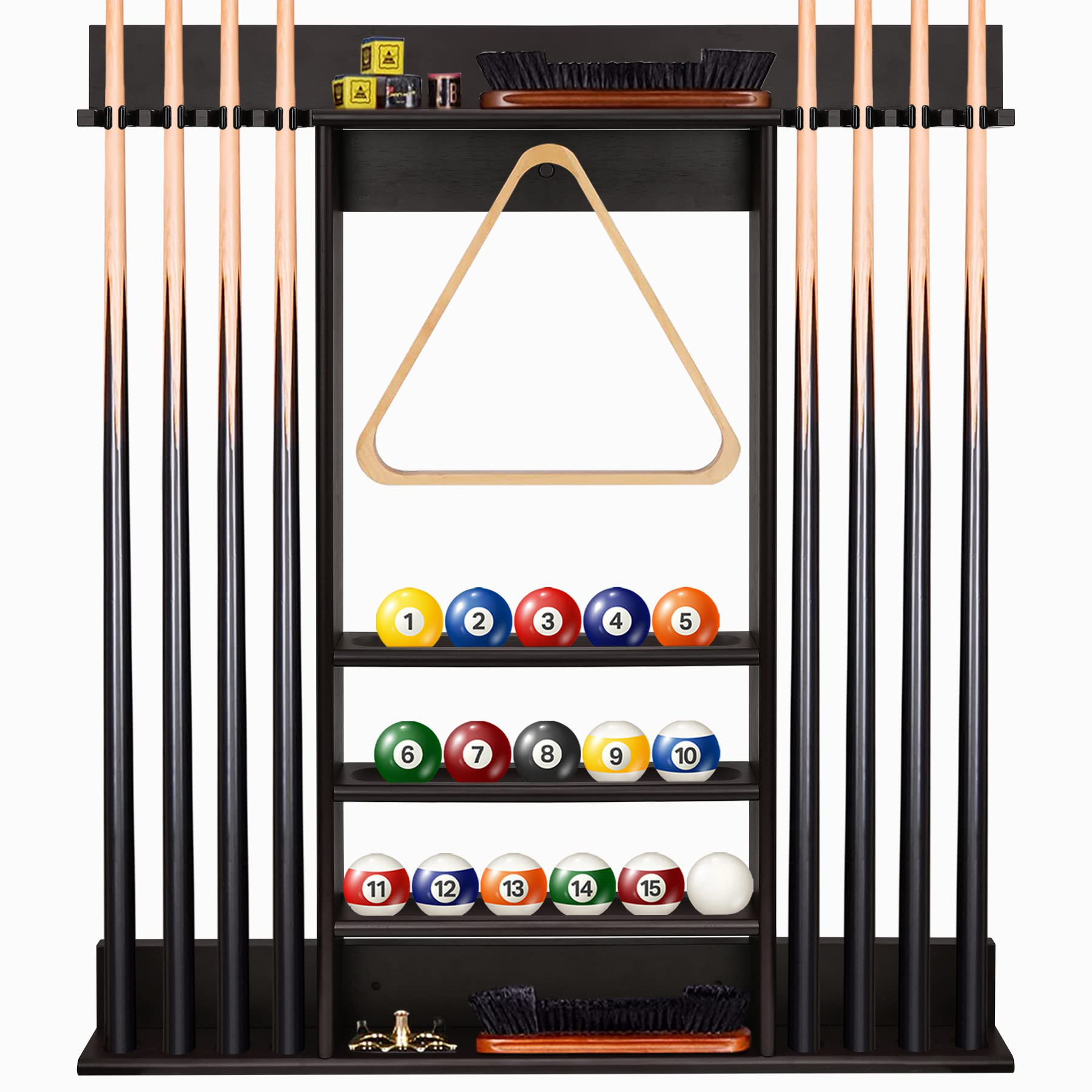 KOVOME Solid Wood Pool Cue Rack | Wayfair