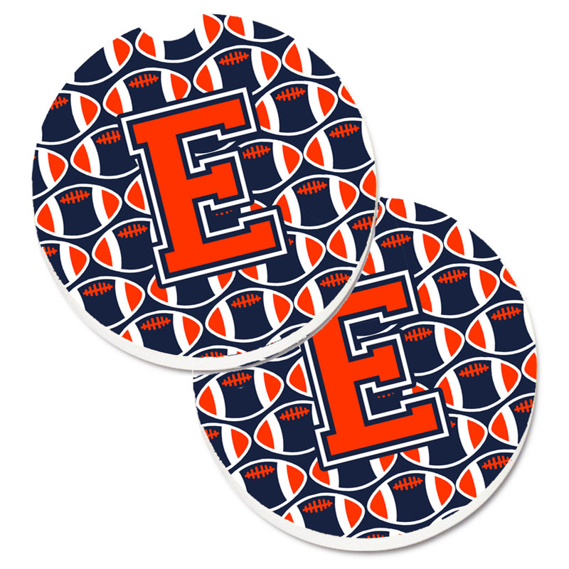 Sous-verre de football, E, Orange / bleu marine