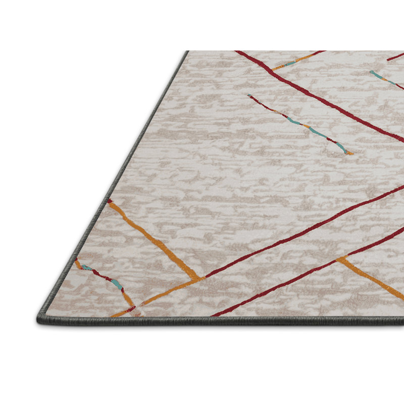 Tapis gris soyeux et moelleux, Rond 6 pi