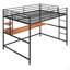 Lit mezzanine double en métal avec bureau et tablette