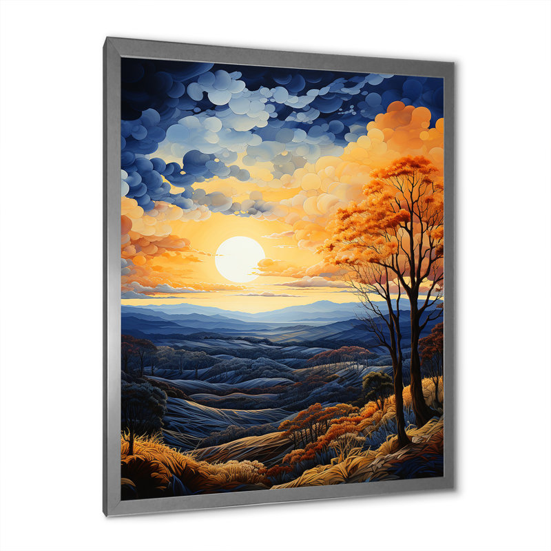 Bluford Sky of Tranquility II - reproduction, Cadre photo argenté, H 44 po x l 34 po x P 1,5 po