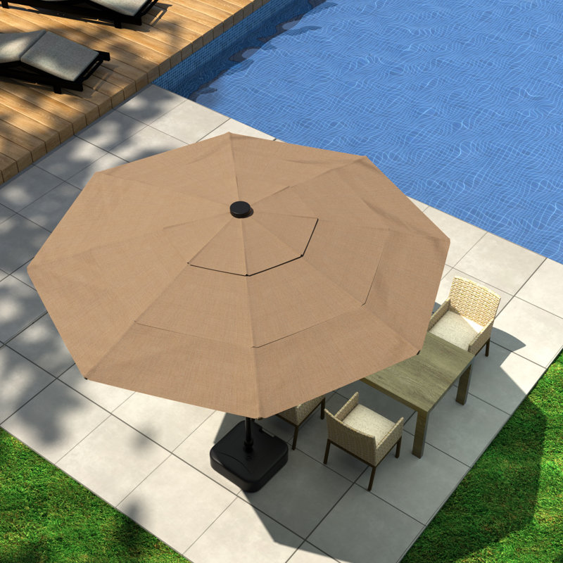Parasol de marché 11 pi, H 96,5 po x l 108 po x P 108 po, Beige
