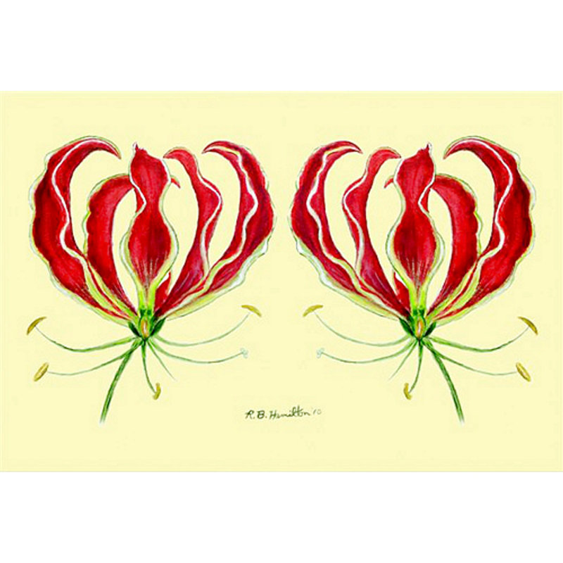 Tapis antidérapant Simonds Red Lily, Rectangulaire : 1 pi 6 po x 2 pi 2 po