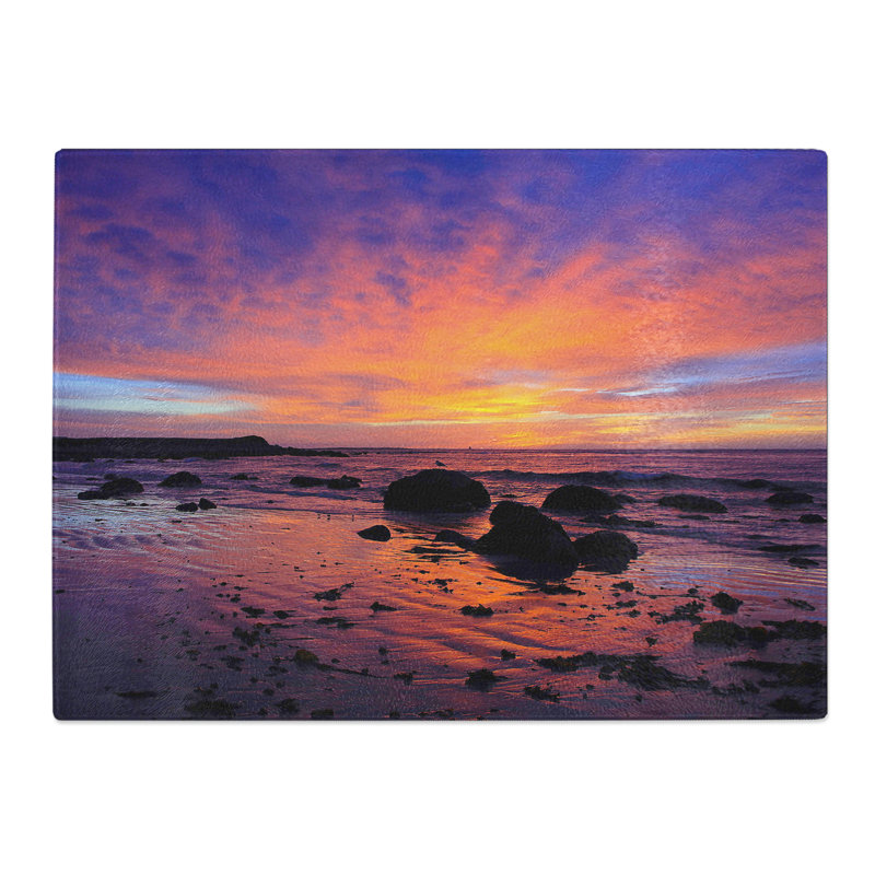 Purple Sunrise Horizon  Glass Chopping Board