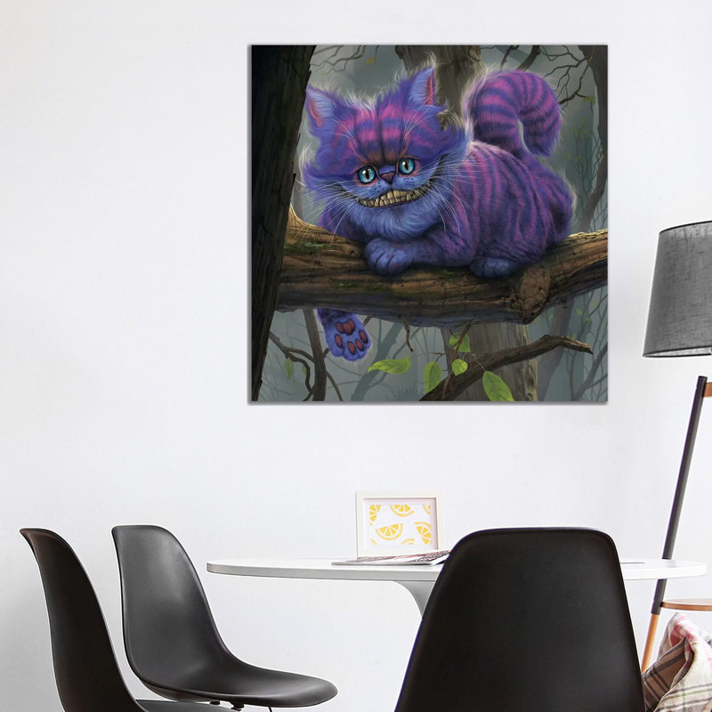 Cheshire Cat by Vincent Hie - Print on Canvas, 45.72 cm H x 45.72 cm W x 3.175 cm D, Wrapped Canvas