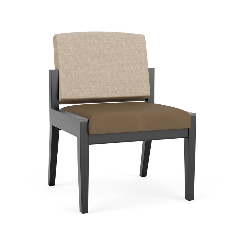 Chaise d'invité Amherst, Noir, Chambray calcaire / Patriot Plus taupe