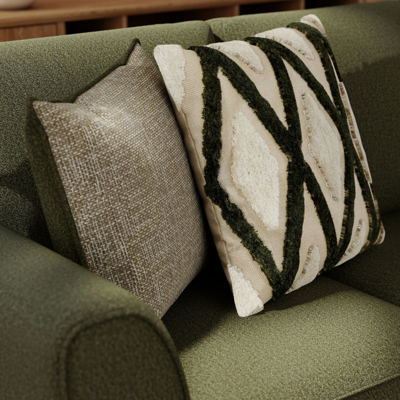 Causeuse de salon avec revêtement en chenille Mosswood et coussins décoratifs texturés, 38" H x 64" W x 38" D