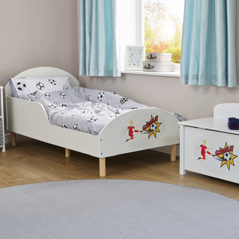 Kids White Toddler Bed – Football