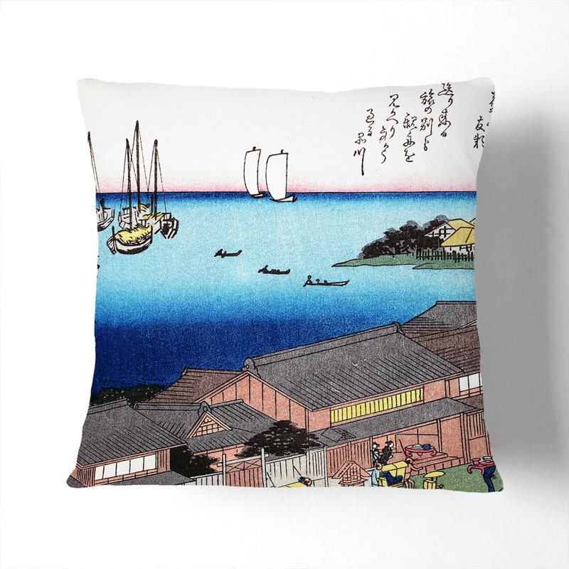 Boats At Sunset Square Throw Cushion, 55cm H x 55cm W x 20cm D
