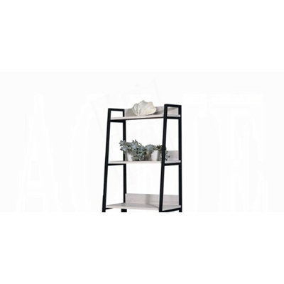 Metal Frame Rectangular Leaning-Ladder Bookshelf
