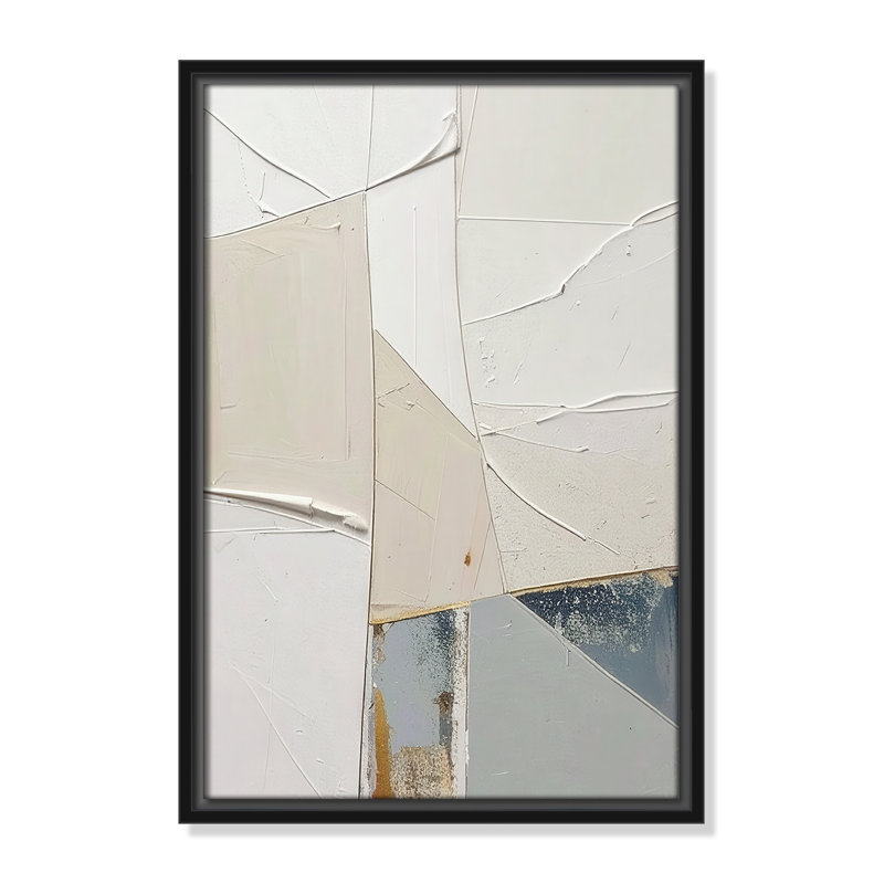 «Plastering II» par Alonza Saunders, Toile avec cadre, L 13,5 po x H 19,5 po, Cadre flottant noir
