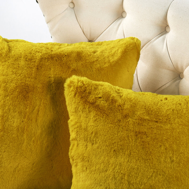 Housse de coussin carrée, Cari citron