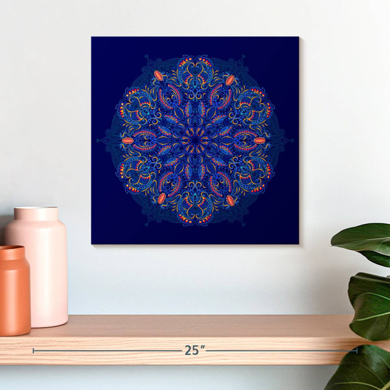 Kerner Paisley Mehndi Mandala, H 16 po x l 16 po