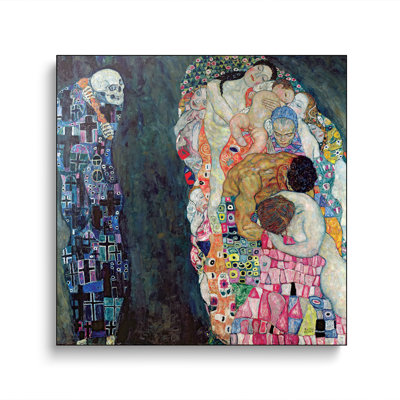 Steelpix Metal Canvas -  Death And Life, c.1911 By Gustav Klimt Wall Art Print