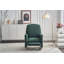 Chaise berçante Teddy en tissu avec repose-pieds réglable, vert-747965952