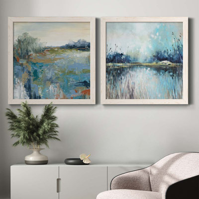 Energetic Earth - ensemble de 2 peintures sur toile encadrées