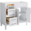 Meuble-lavabo de salle de bain 36 po sans lavabo, armoire de rangement autoportante avec 2 tiroirs et un tiroir basculant, meuble-lavabo à structure en bois seulement, tablette à hauteur réglable